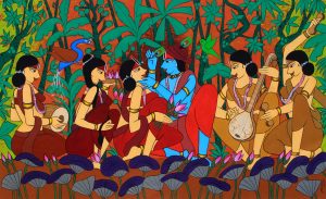 Krishna adorning radha