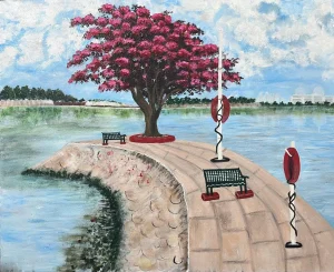 Hyderabad Scapes !
The Iconic Hussain Sagar Lake As Captured By
The Artist From The Secunderabad Sailing Annex Club.