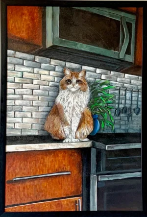 Cat On The Kitchen Counter
